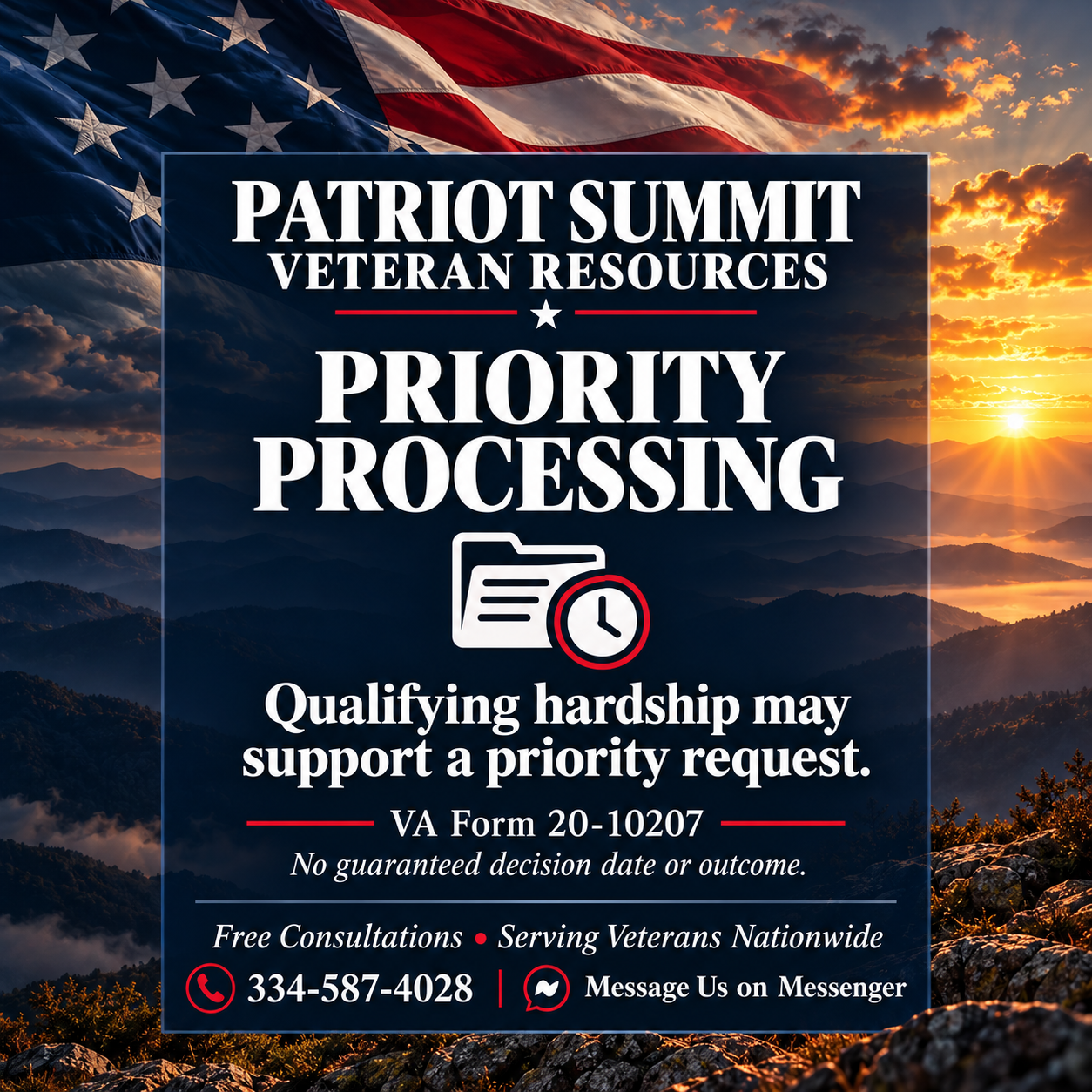 Priority processing: qualifying hardship may support a priority request